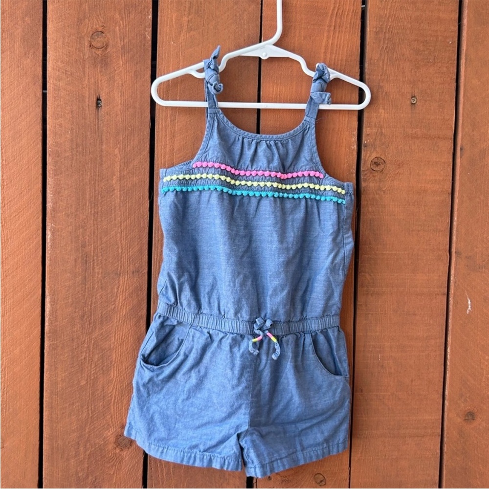 Cherokee Blue Jumpsuit with Colorful Trim